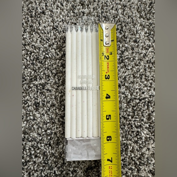 Meri Meri White with Iridescent Sparkles Candles - Picture 4 of 5